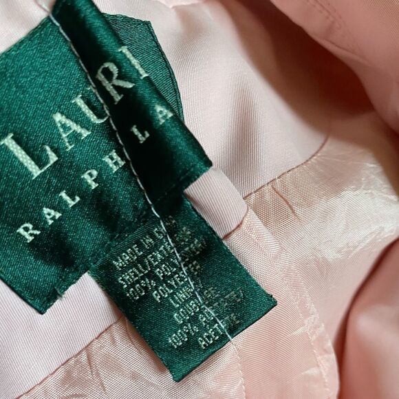 Lauren Ralph Lauren Pink Trench Jacket Women’s Small Button Down - Picture 10 of 13